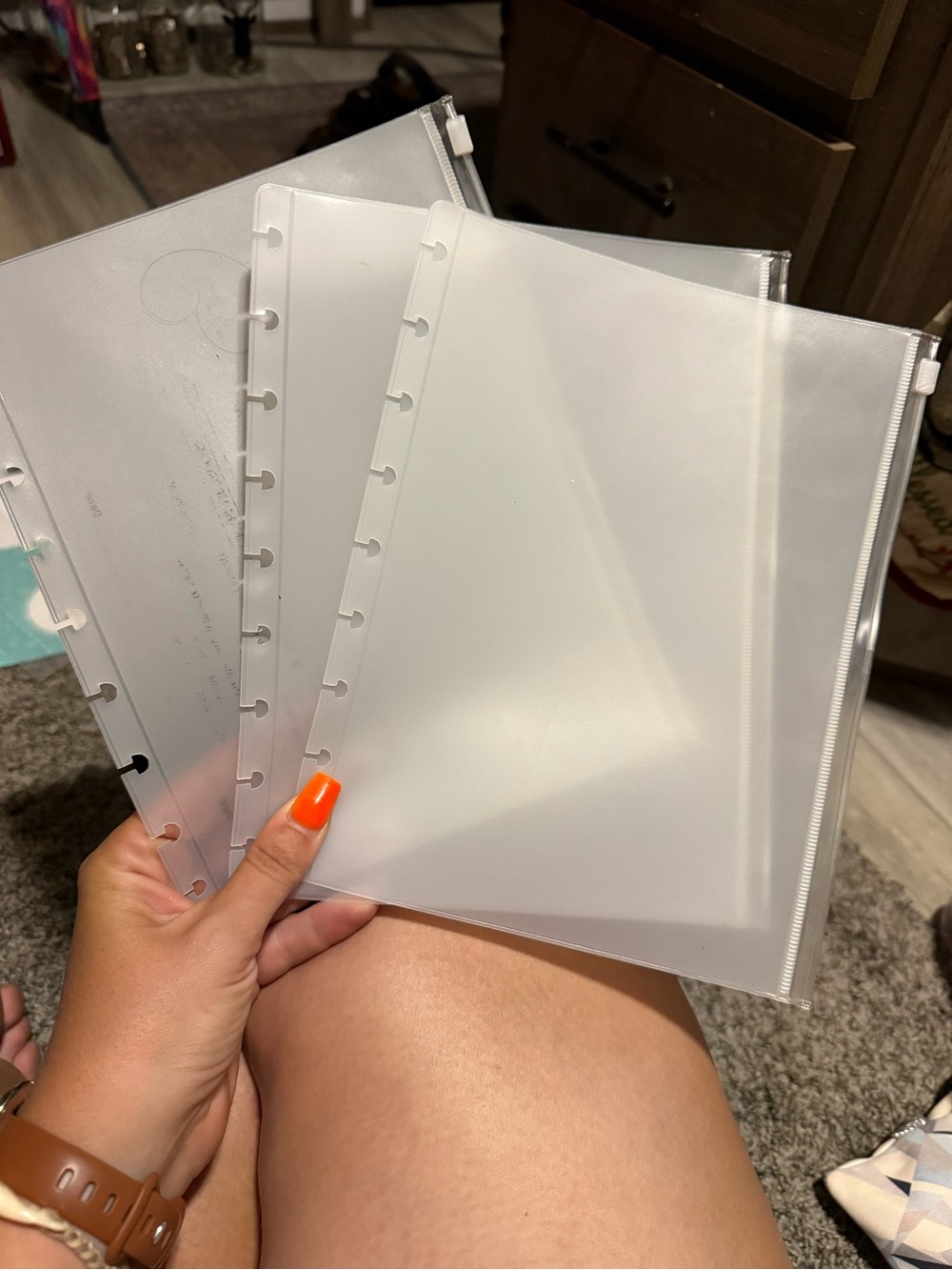 Clear Plastic Zipper pouches for classic happy planner or disc planner set of 3